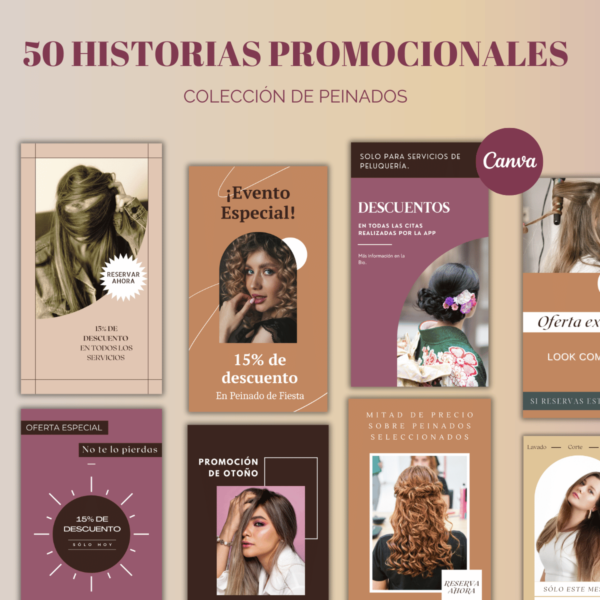 50 historias promocionales de peinados